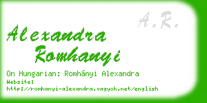 alexandra romhanyi business card